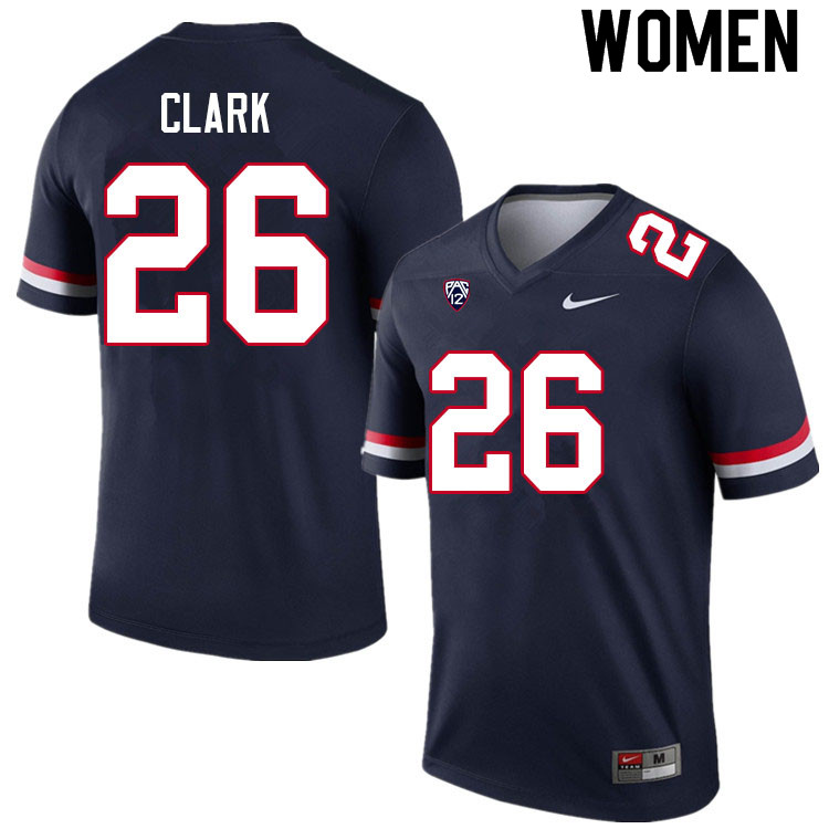 Women #26 Jaden Clark Arizona Wildcats College Football Jerseys Sale-Navy